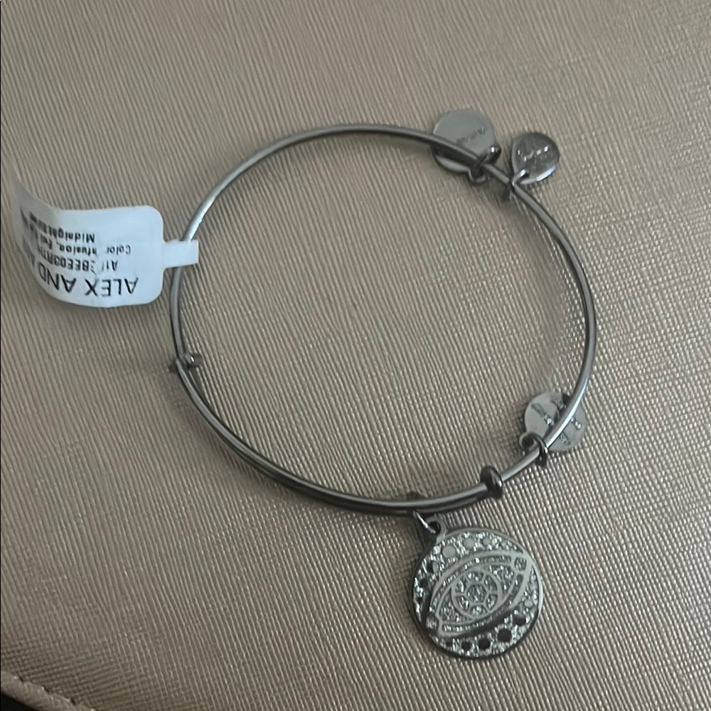 Alex and Ani Silver Charm Bracelet with Adjustable Wire Design